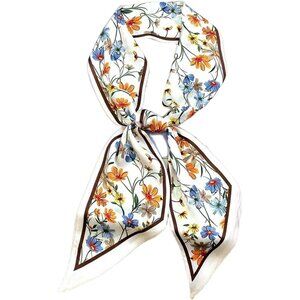 Women  Flower Vine Purse Handbags Satin Scarf Lightweight Fashion Silk Neck Tie